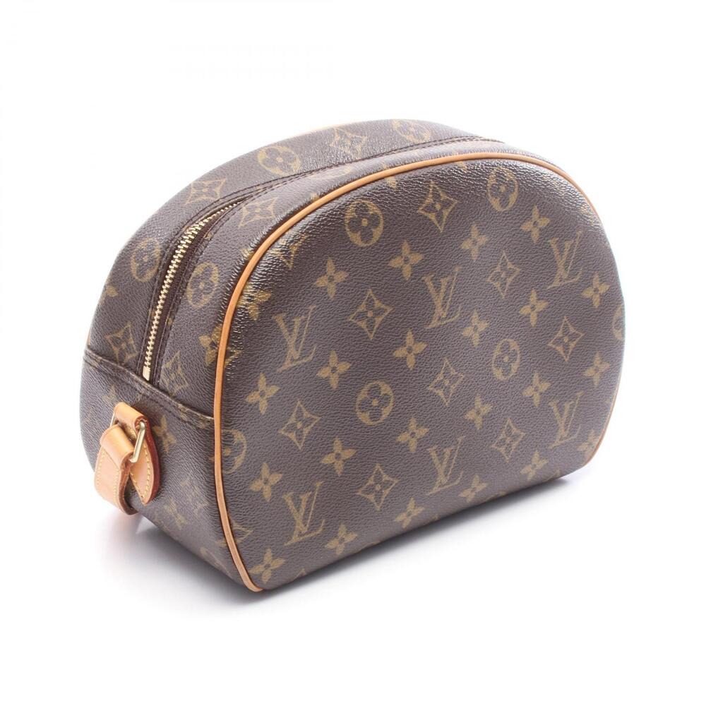 Louis Vuitton Brown Leather Blois Bag Canvas Monogram Shoulder